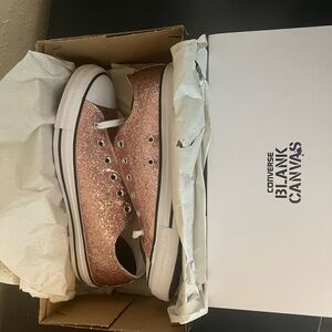 Converse Pink Glitter Sneakers Blank Canvas Collection Women’s size 10